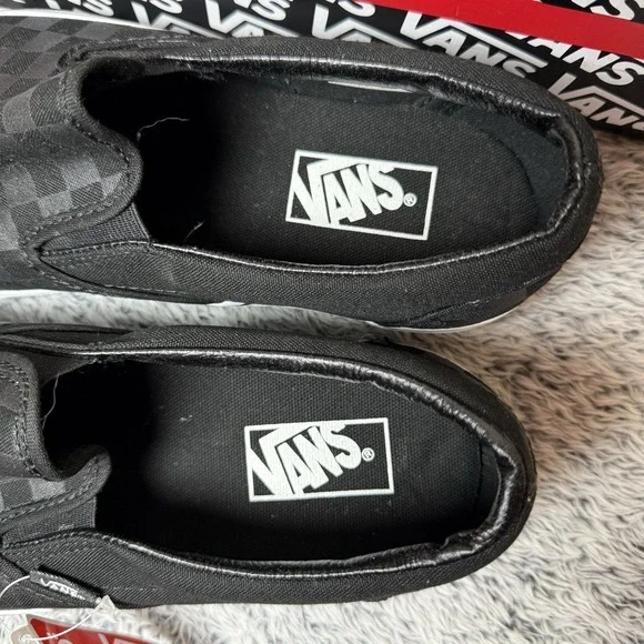VANS  Classic Slip On Loafers Checkerboard Black Unisex Shoe Men's 10 Wmn's 11.5 - Picture 7 of 9